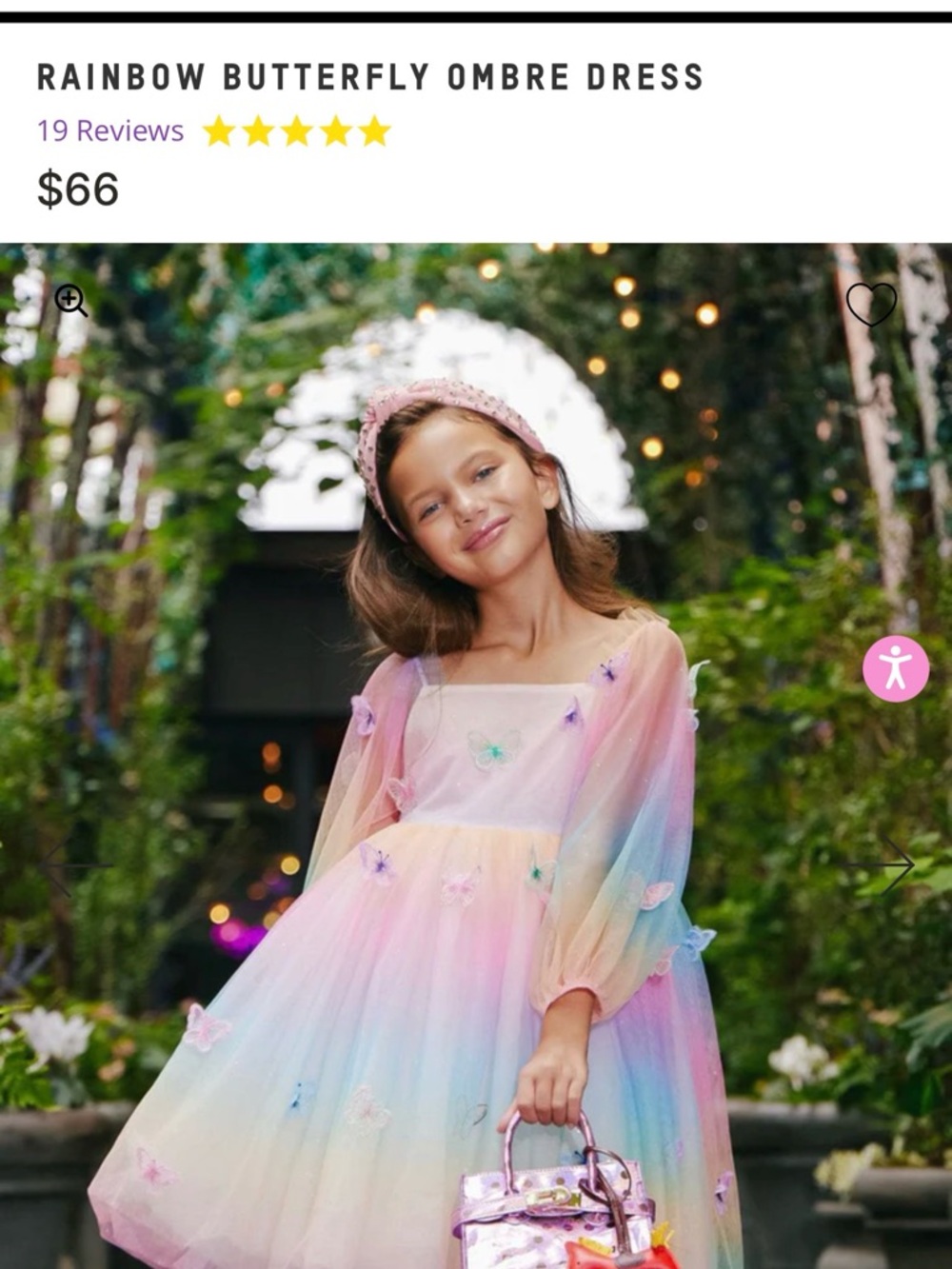 Lola + The Boys Pastel Rainbow Butterfly Tulle Dress - Pink, Purple, Blue